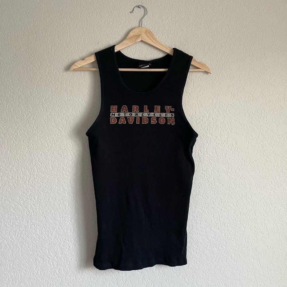 Harley Davidson Tank Top Womens Large Ribbed Tank Traverse City Michigan